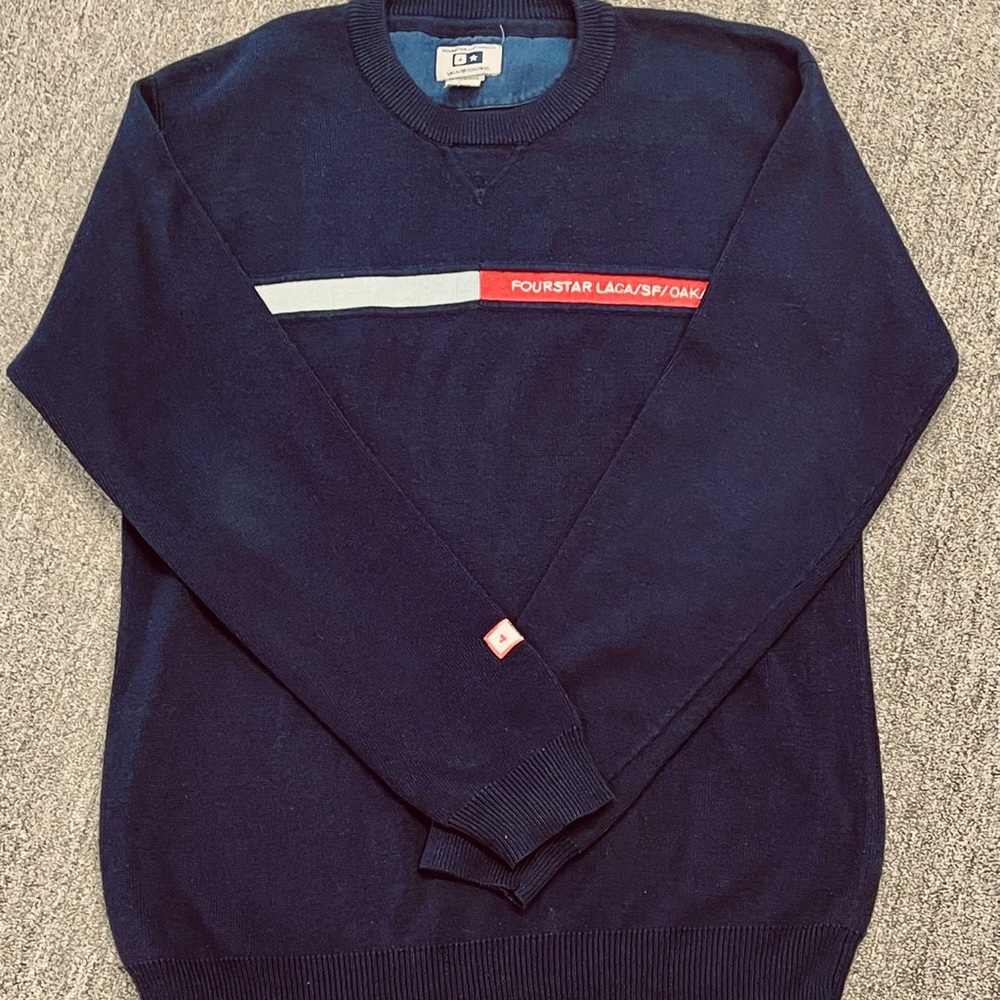 Four Star Men’s Navy Blue Sweater, Size Medium